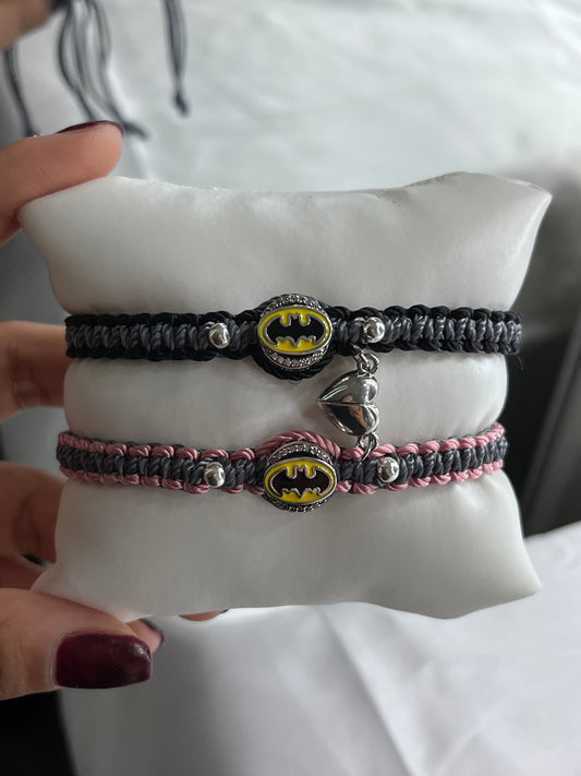 925 Sterling Silver Bat Heart Magnet Bracelets